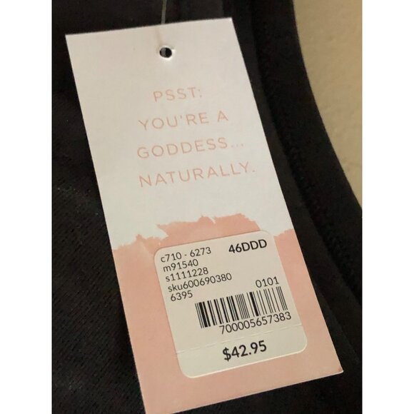 NWT Cacique Lane Bryant Black Wireless Lightly Lined Bra 46DDD - Picture 6 of 7